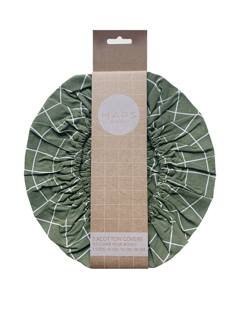 Cotton Covers af økologisk bomuld fra Haps Nordic, tre størrelser, Olive Check