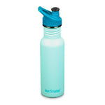 Klean Kanteen Classic Narrow vandflaske i rustfri stål med Sport Cap, Blue Tint, 532 ml