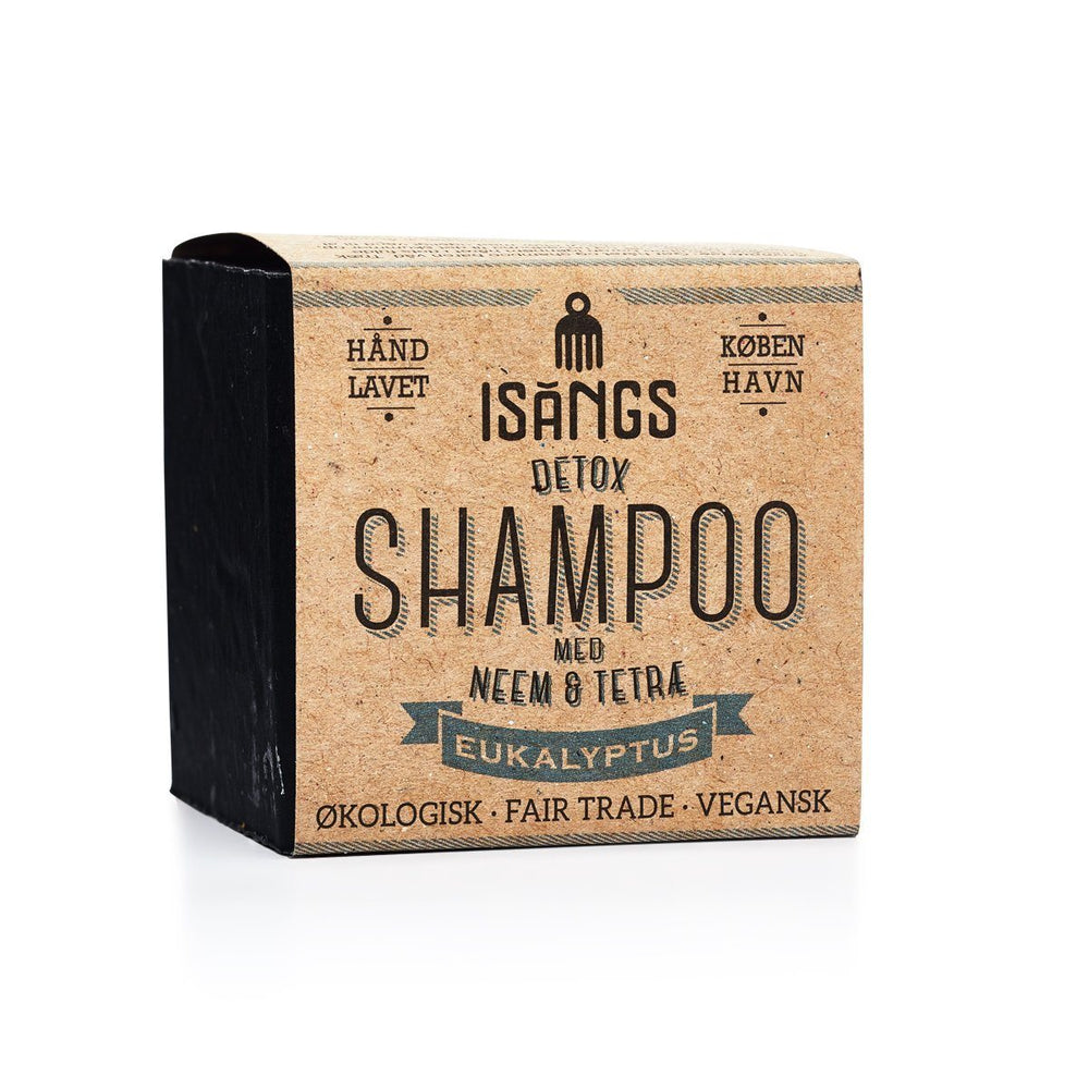 Detox shampoo med tetræ og neemolie fra Isangs Hair & Body, eukalyptus
