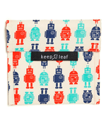 Madopbevaring - Genanvendelig madpose i bomuld fra Keep Leaf, Robot, 18 x 16,5 cm - Keep Leaf - gågrøn 