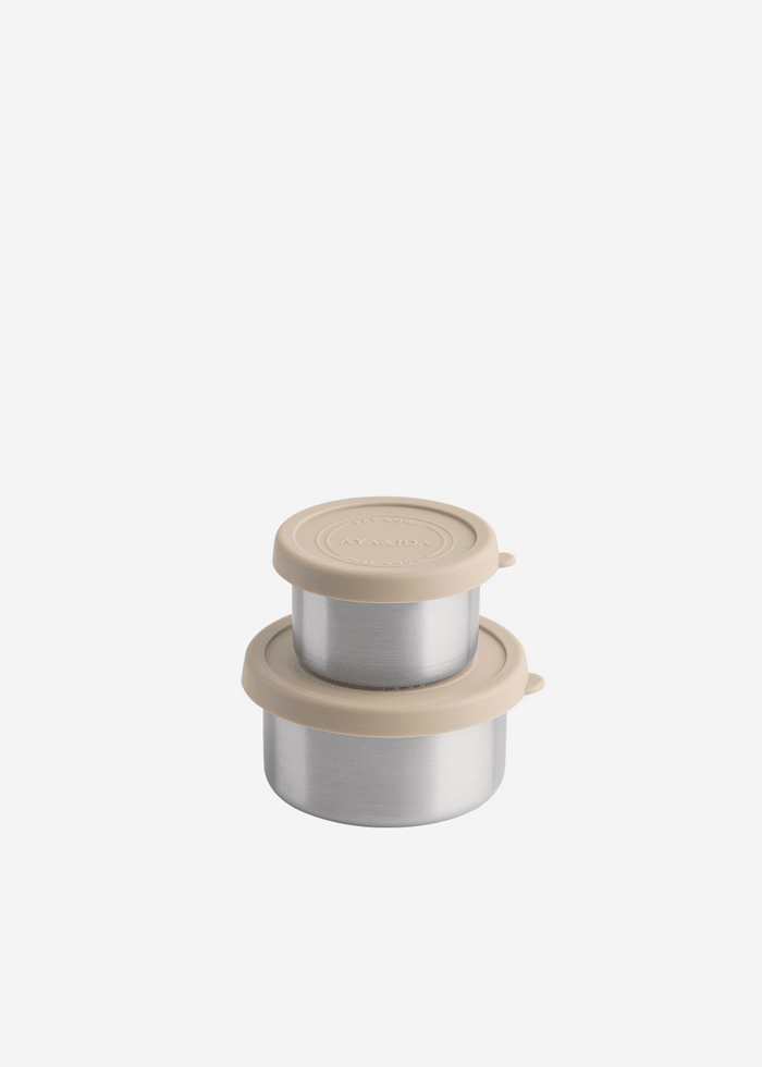 AYA&IDA 2 Snack Containers, Creme Beige, 100 ml + 200 ml