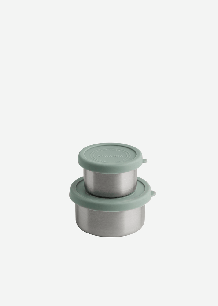 AYA&IDA 2 Snack Containers, Mint Green, 100 ml + 200 ml