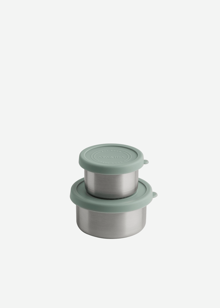 AYA&IDA 2 Snack Containers, Mint Green, 100 ml + 200 ml