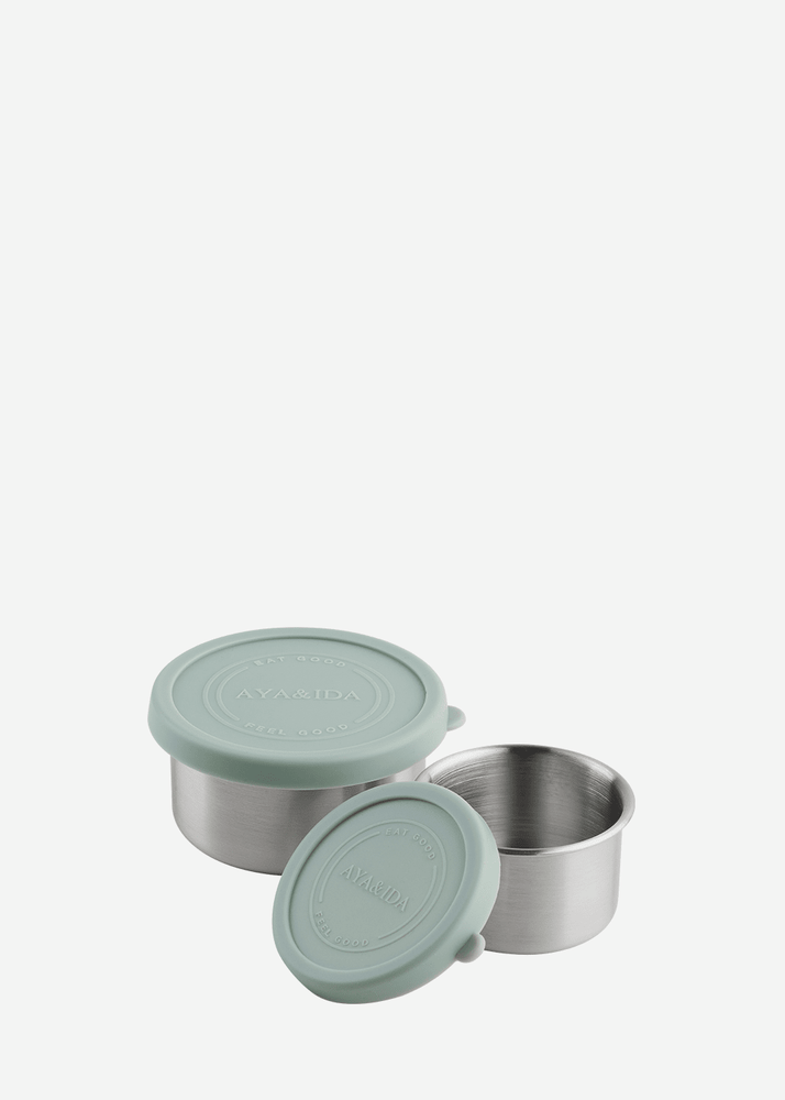 AYA&IDA 2 Snack Containers, Mint Green, 100 ml + 200 ml