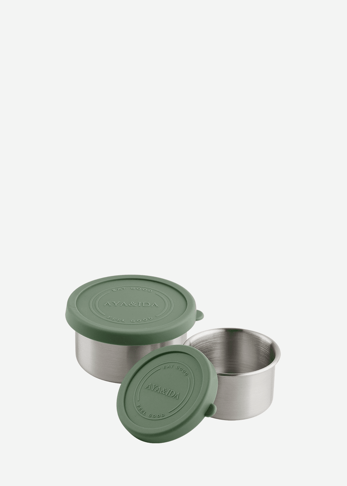 AYA&IDA 2 Snack Containers, Tropical Green, 100 ml + 200 ml