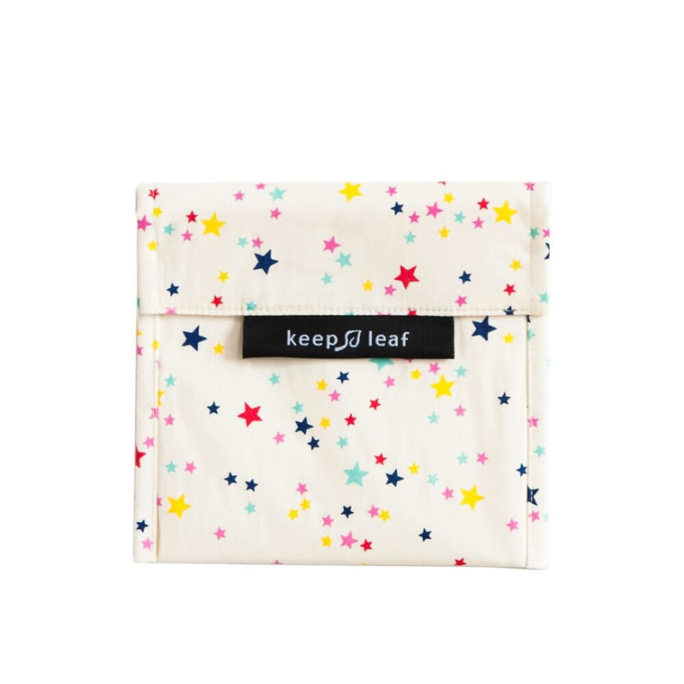 Genanvendelig madpose i bomuld fra Keep Leaf, Large Stars, 18 x 16,5 cm