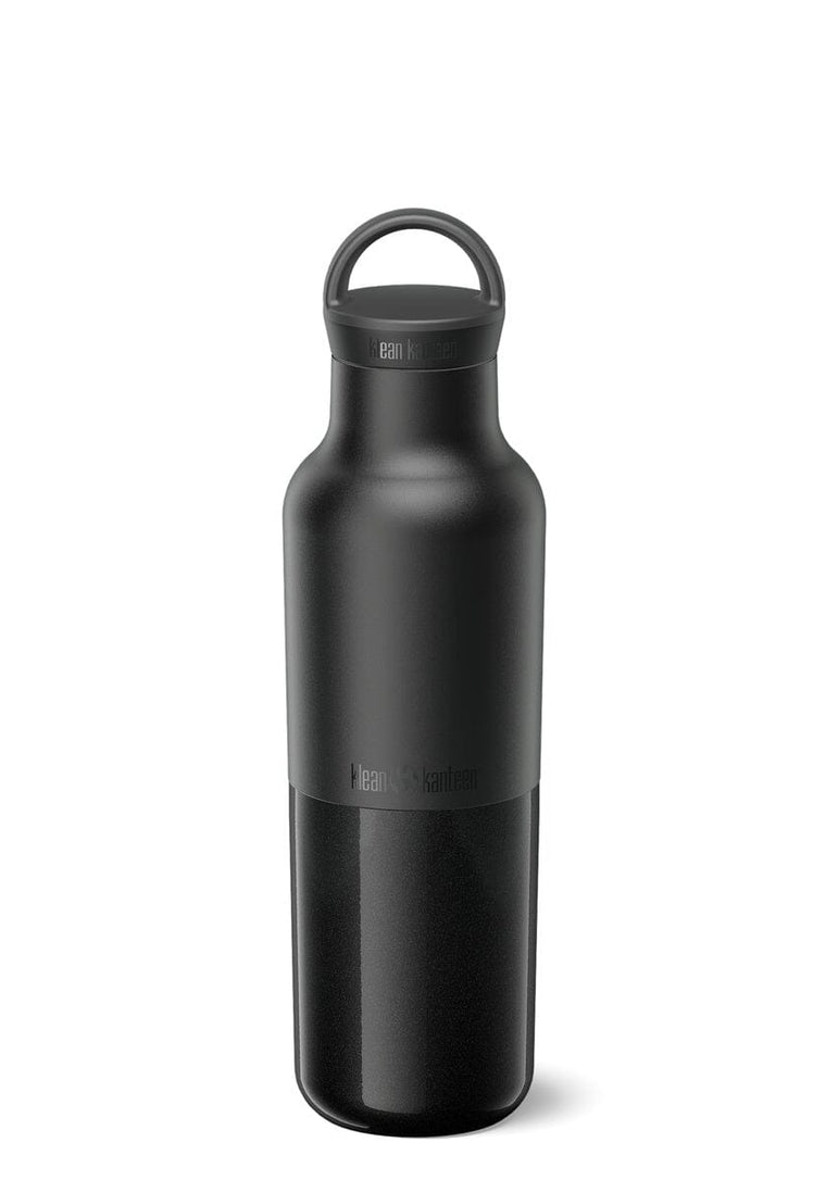Klean Kanteen Rise Classic isoleret vandflaske i rustfri stål med Arch Loop, Black, 592 ml