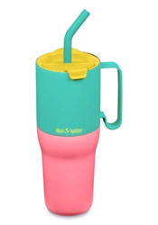 Klean Kanteen Rise Tumbler i rustfri stål med sugerørslåg, Turquoise Kaleidoscope, 1065 ml