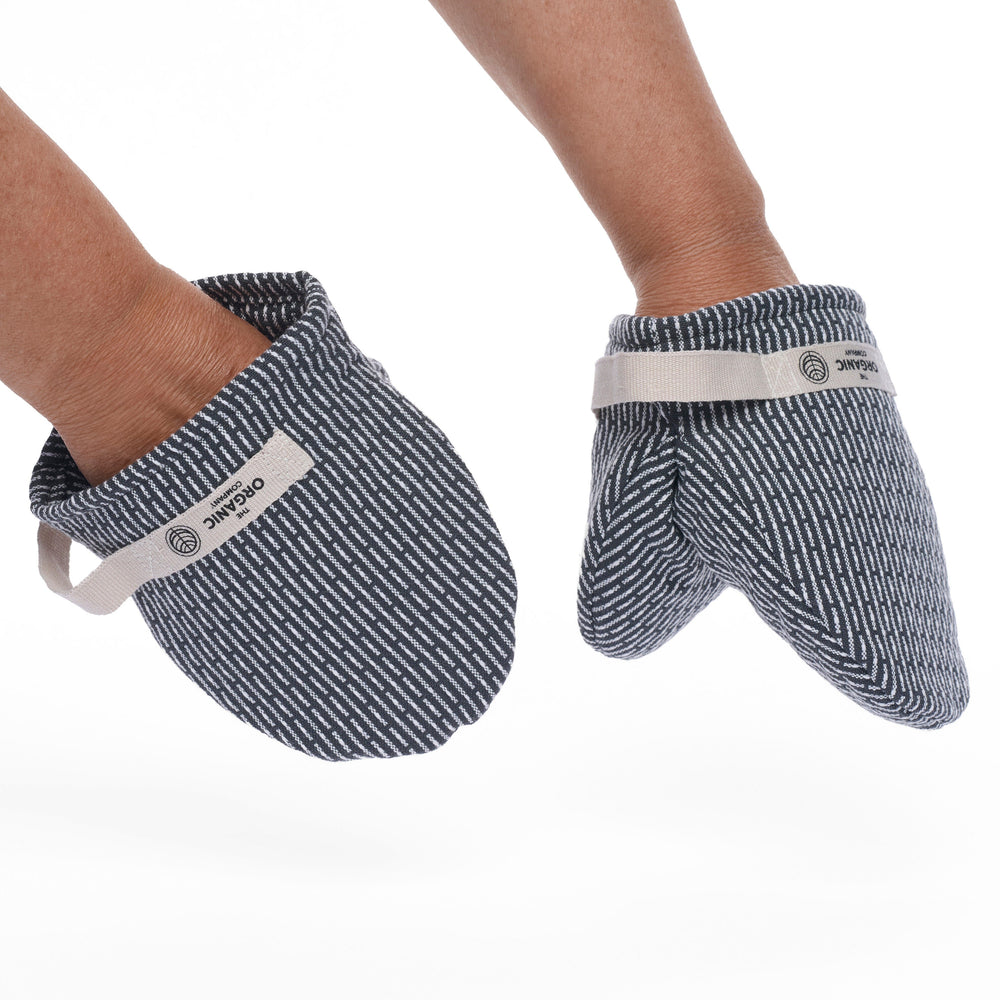 Mini Oven Mitts i økologisk bomuld fra The Organic Company, Evening Grey
