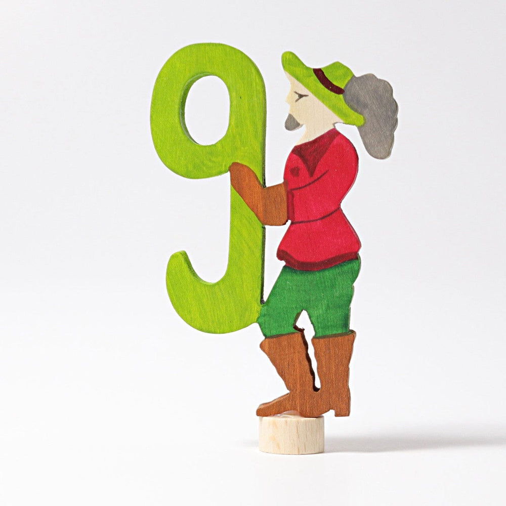 Grimm's figur til fødselsdagsring, eventyrfigur med tallet 9
