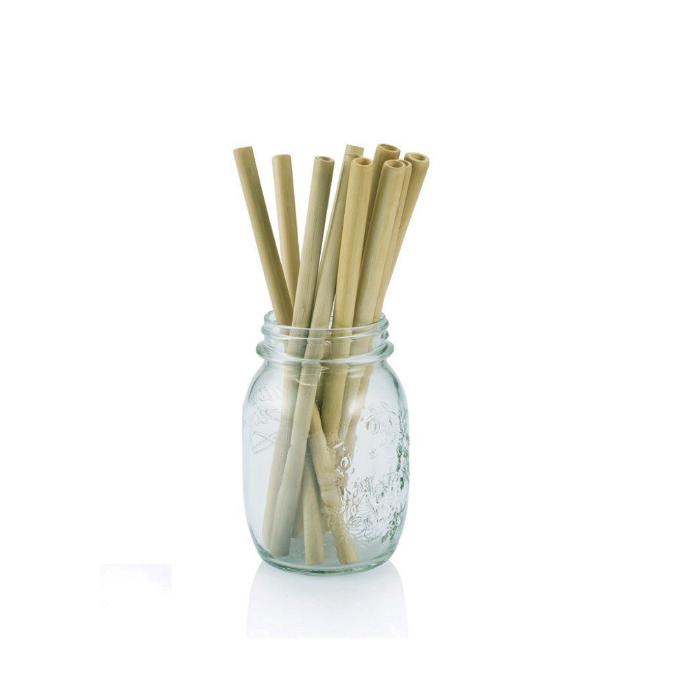 Sugerør - Pakke med seks genanvendelige sugerør i økologisk bambus fra Bambu - Bambu - gågrøn 