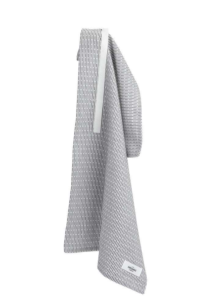 Piqué lille håndklæde i økologisk bomuld fra The Organic Company, Morning grey, 35 x 60 cm
