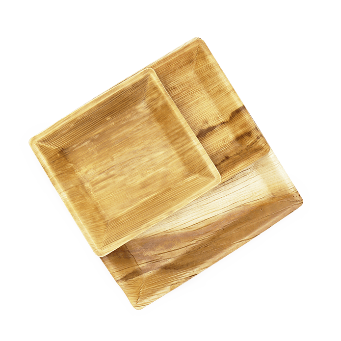 STORKØB: Palmeblad, rektangulær tallerken med kant, 24 x 16 cm, 200 stk