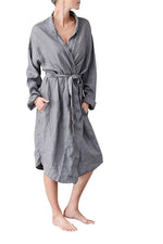 AIO Kimono i 100% forvasket hør fra VIIL, brun - tre størrelser