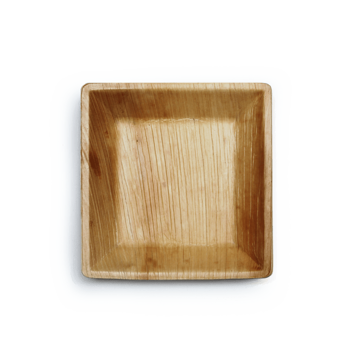 STORKØB: Palmeblad, kvadratisk tallerken med kant, 17 x 17 cm, 200 stk