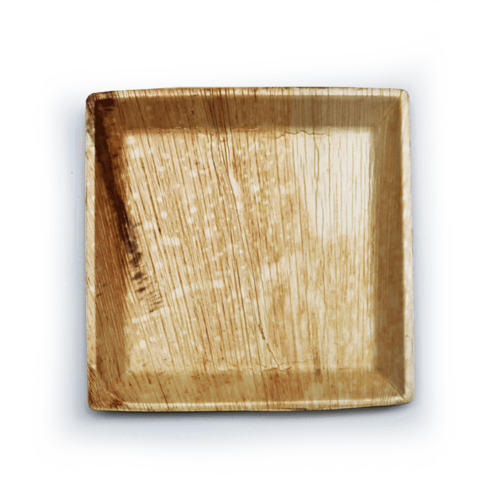 STORKØB: Palmeblad, kvadratisk tallerken med kant, 24 x 24 cm, 200 stk