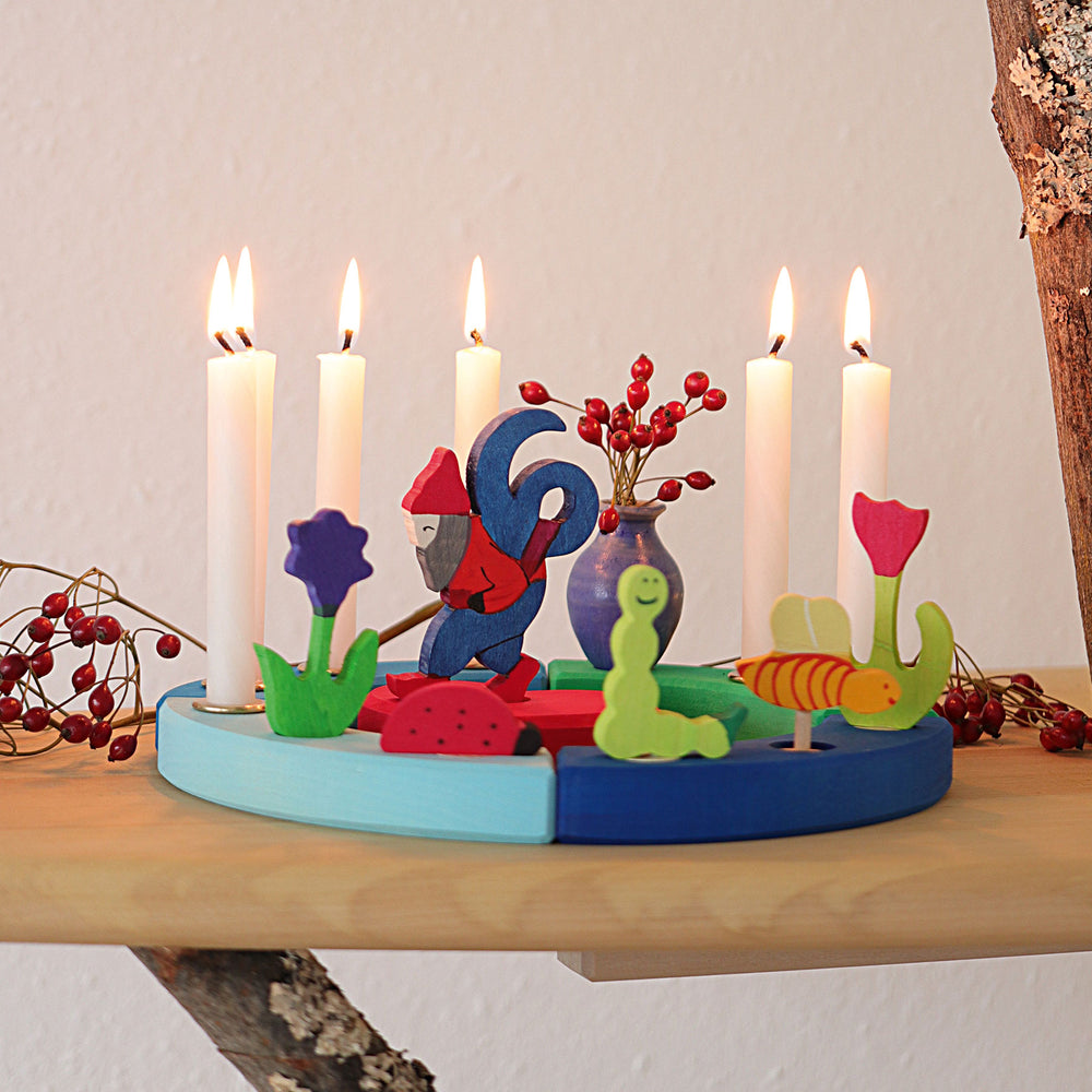 Grimm's lille fødselsdagsring, blå og grøn, 22 cm