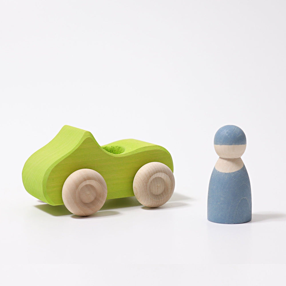 Grimm's legetøjsbil med chauffør af lindetræ, Green