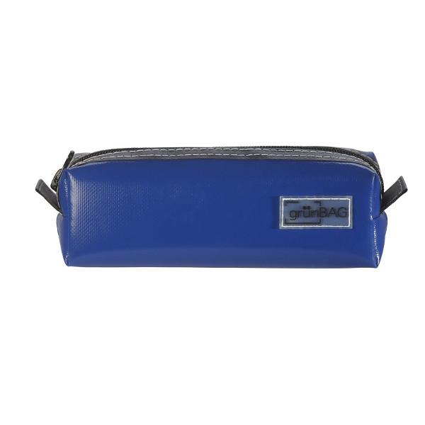 grünBAG Case, lille taske af genanvendt presenning, blå