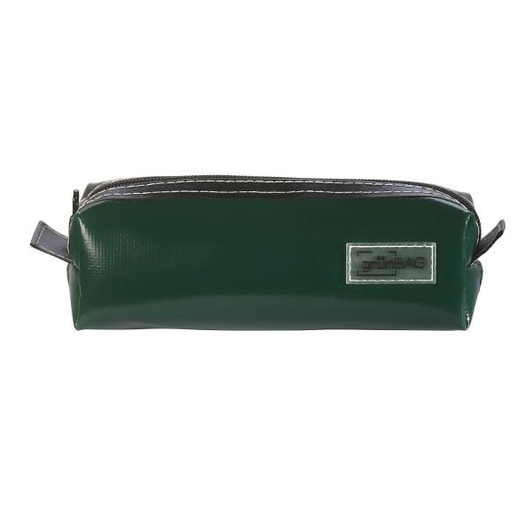 grünBAG Case, lille taske af genanvendt presenning, mørk grøn