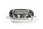 Pure Lunchbox oval madkasse med lille snackbox i rustfri stål fra Pulito