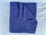 Vaflet håndklæde i 100% hør fra Europa, 75x130 cm, Mørkeblå
