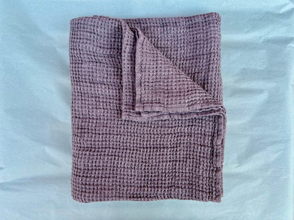 Vaflet håndklæde i 100% hør fra Europa, 75x130 cm, Stålgrå