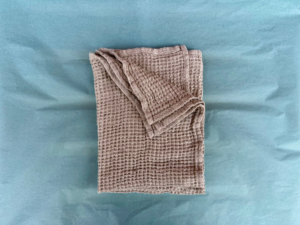 Vaflet håndklæde i 100% hør fra Europa, 50x75 cm, Natur