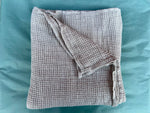 Vaflet håndklæde i 100% hør fra Europa, 75x130 cm, Sølv