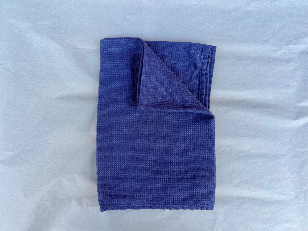 Håndklæde i 100% hør fra Europa, 50x75 cm, Mørkeblå