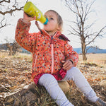Klean Kanteen Kid Classic Narrow vandflaske med Sippy Cap i rustfri stål, Safari, 355 ml