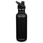 Klean Kanteen Classic vandflaske i rustfri stål med Sport Cap, Black, 800 ml