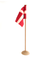 Diverse - Håndlavet bordflag i merinould, mahogni og kernelæder fra Linedyr, stor - Linedyr - gågrøn 