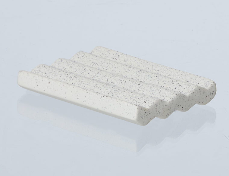 Wave sæbebakke i keramik, White Mist Mat, 8 x 11 cm