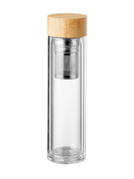 Pure termo-tebrygger i dobbeltlag glas med bambuslåg fra Pulito, 500 ml