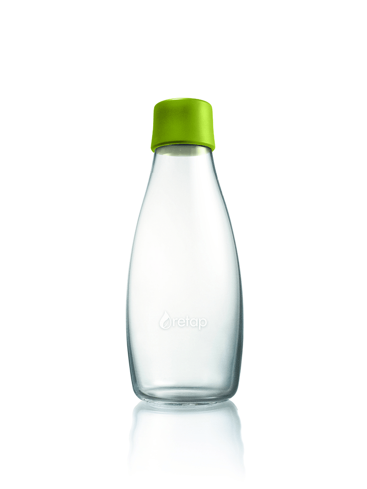 Retap vandflaske i borosilikatglas med BPA-frit låg, – Gågrøn