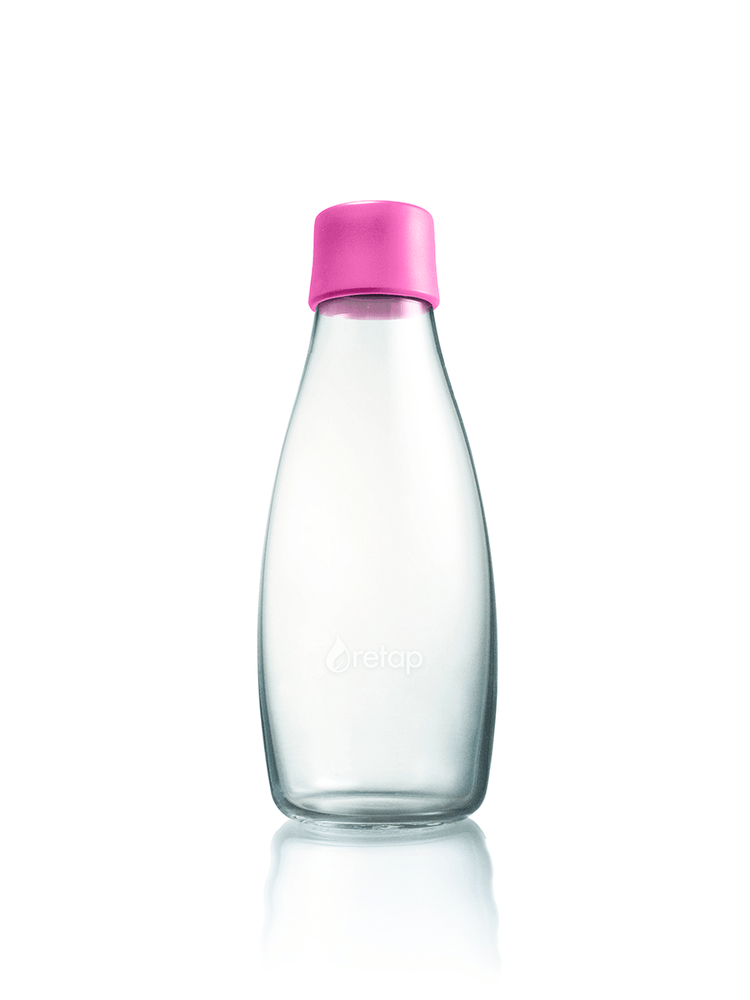 Retap 0,5 L vandflaske i borosilikatglas med BPA-frit låg, flere farver