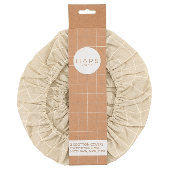 Cotton Covers af økologisk bomuld fra Haps Nordic, tre størrelser, Oyster grey Check