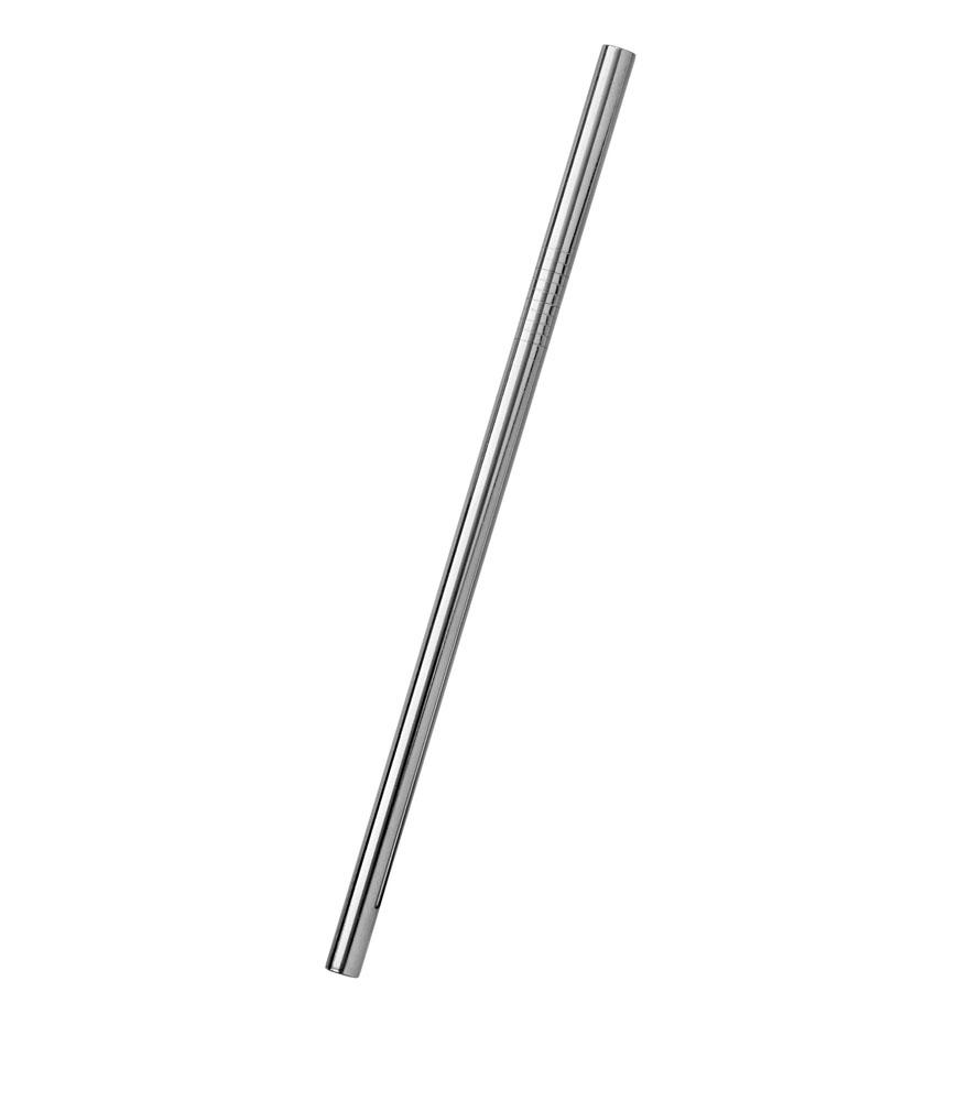 Sugerør i rustfrit stål fra Pulito, 1 stk, 21,5 cm x 6 mm
