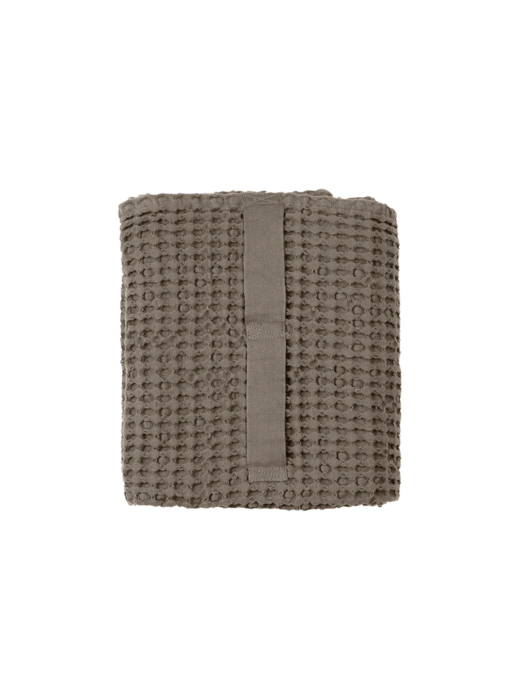 Big Waffle medium håndklæde i økologisk bomuld fra The Organic Company, Clay, 150 x 50 cm