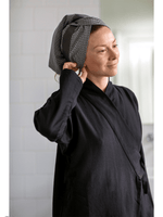 Piqué hår-/håndklæde i økologisk bomuld fra The Organic Company, Morning grey, 120 x 40 cm