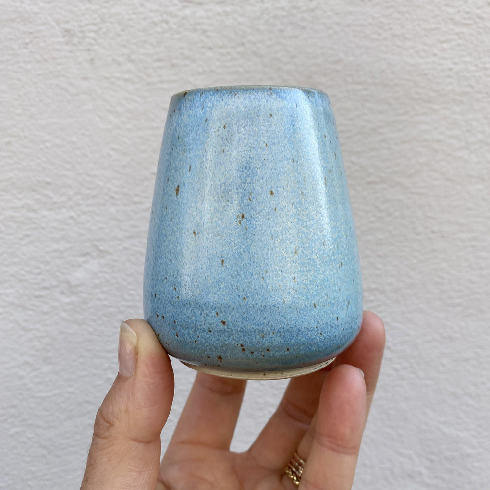 Ø-vase, tiny, fra Bornholms Keramikfabrik, Tropicana Blue