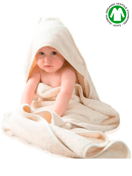 Babybadelagen med hætte i økologisk bomuld fra Bo Weevil
