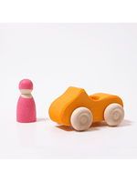 Grimm's legetøjsbil med chauffør af lindetræ, Yellow