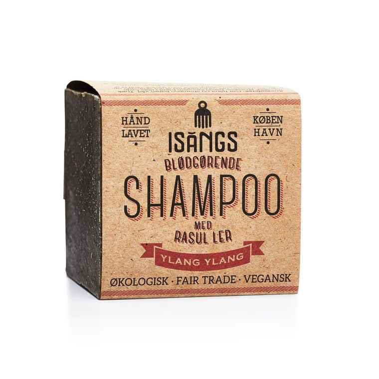 Blødgørende shampoo med rasul ler fra Isangs Hair & Body, ylang-ylang