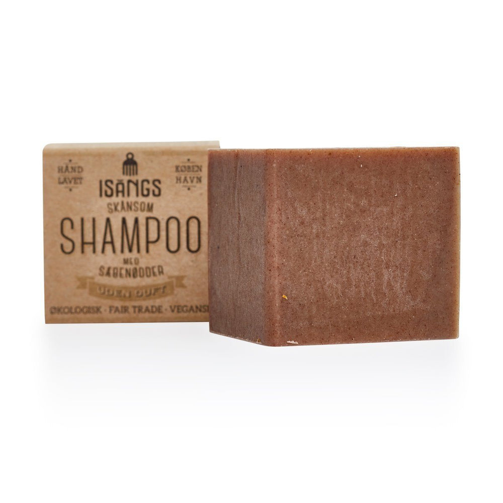 Skånsom shampoo med sæbenødder fra Isangs Hair & Body, uden duft