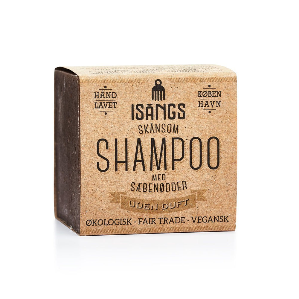 Skånsom shampoo med sæbenødder fra Isangs Hair & Body, uden duft