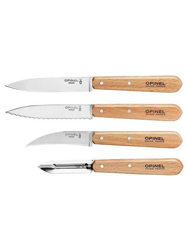 Kniv - Sæt med fire urteknive i rustfri stål og avnbøg fra Opinel, Nature - Opinel - gågrøn 