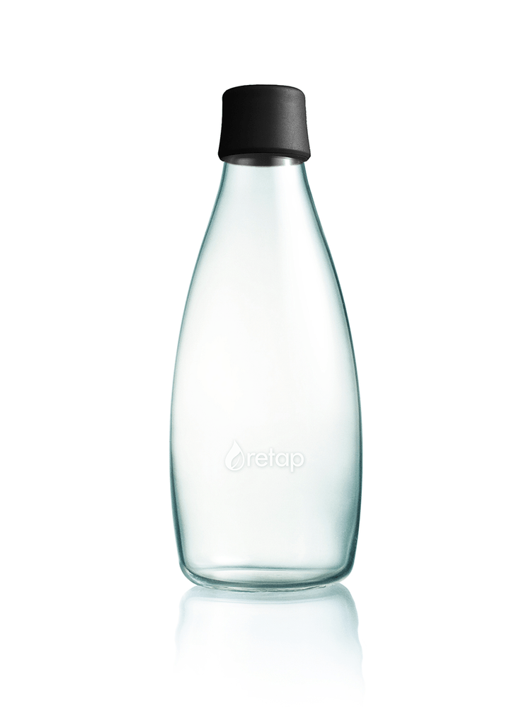 lufthavn Autonom Demokrati Retap vandflaske i borosilikatglas med BPA-frit låg, 0,8 – Gågrøn