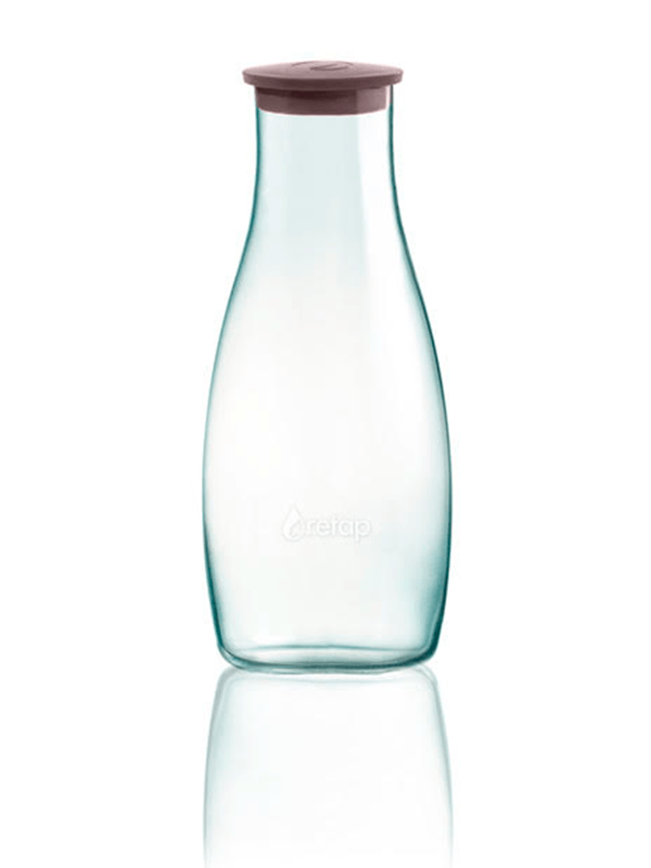 Vand- og termoflasker - Retap karaffel i borosilikatglas med BPA-frit låg, flere farver, 1,2 L - Retap - gågrøn 